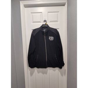 Disney Parks Disneyland Resort 1955 Fleece Full Zip Jacket Black XXL Elbow Pads